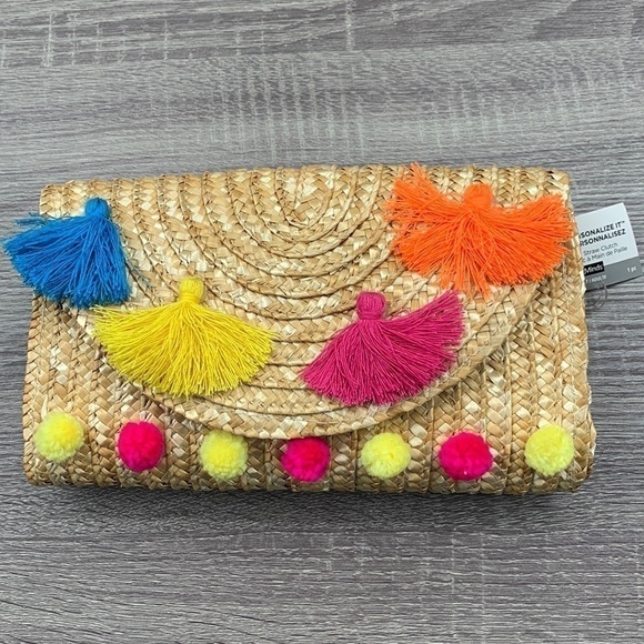NWT. Art Minds Straw Clutch Size-10” x 6” x 1.75”. - Picture 1 of 8